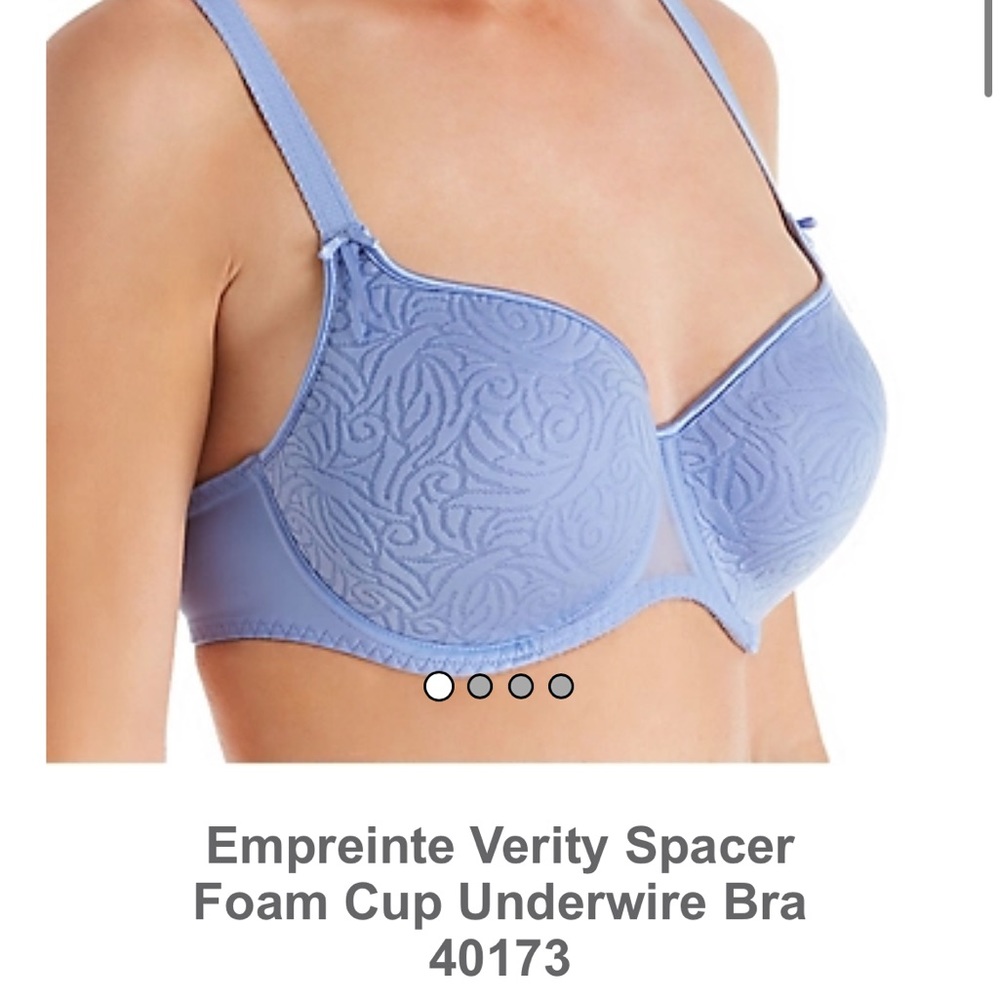 NWT Empreinte Verity Spacer Foam Cup Underwire Bra Style #40173 Blue Ciel 36E